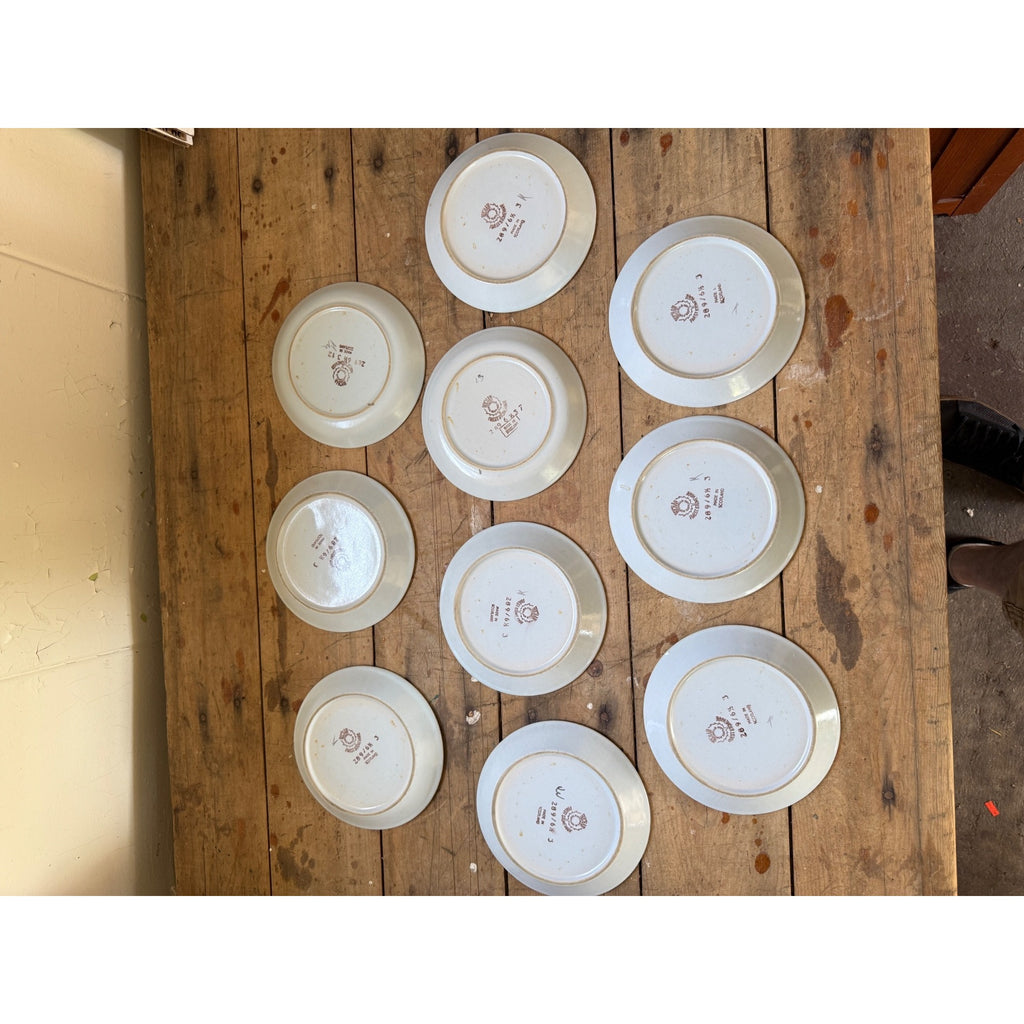 Buchan Thistle Serving Scotland Stoneware Pottery (10) 6-1/2" Dessert Plates Salad