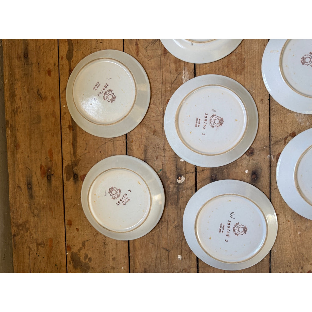 Buchan Thistle Serving Scotland Stoneware Pottery (10) 6-1/2" Dessert Plates Salad