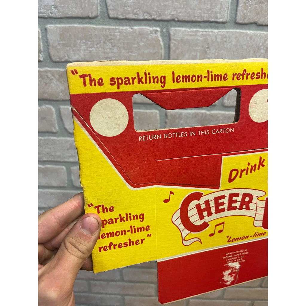 Vintage Cheer Up NOS Soda Carrier Totes Advertising Bottle Carrier