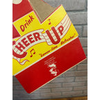 Vintage Cheer Up NOS Soda Carrier Totes Advertising Bottle Carrier