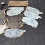12 Vintage Johnson’s Folding Goose Decoys W/Metal Stakes Original Bag As-Is