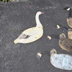 12 Vintage Johnson’s Folding Goose Decoys W/Metal Stakes Original Bag As-Is