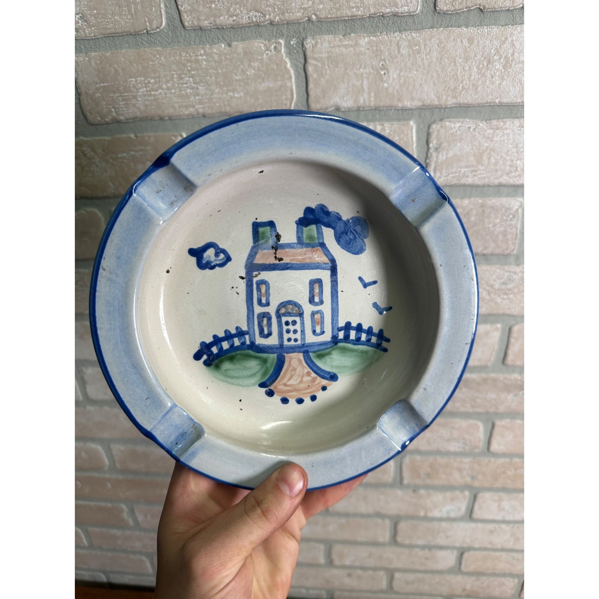 M. A. Hadley USA Pottery 8" House Cottage Ashtray Pottery