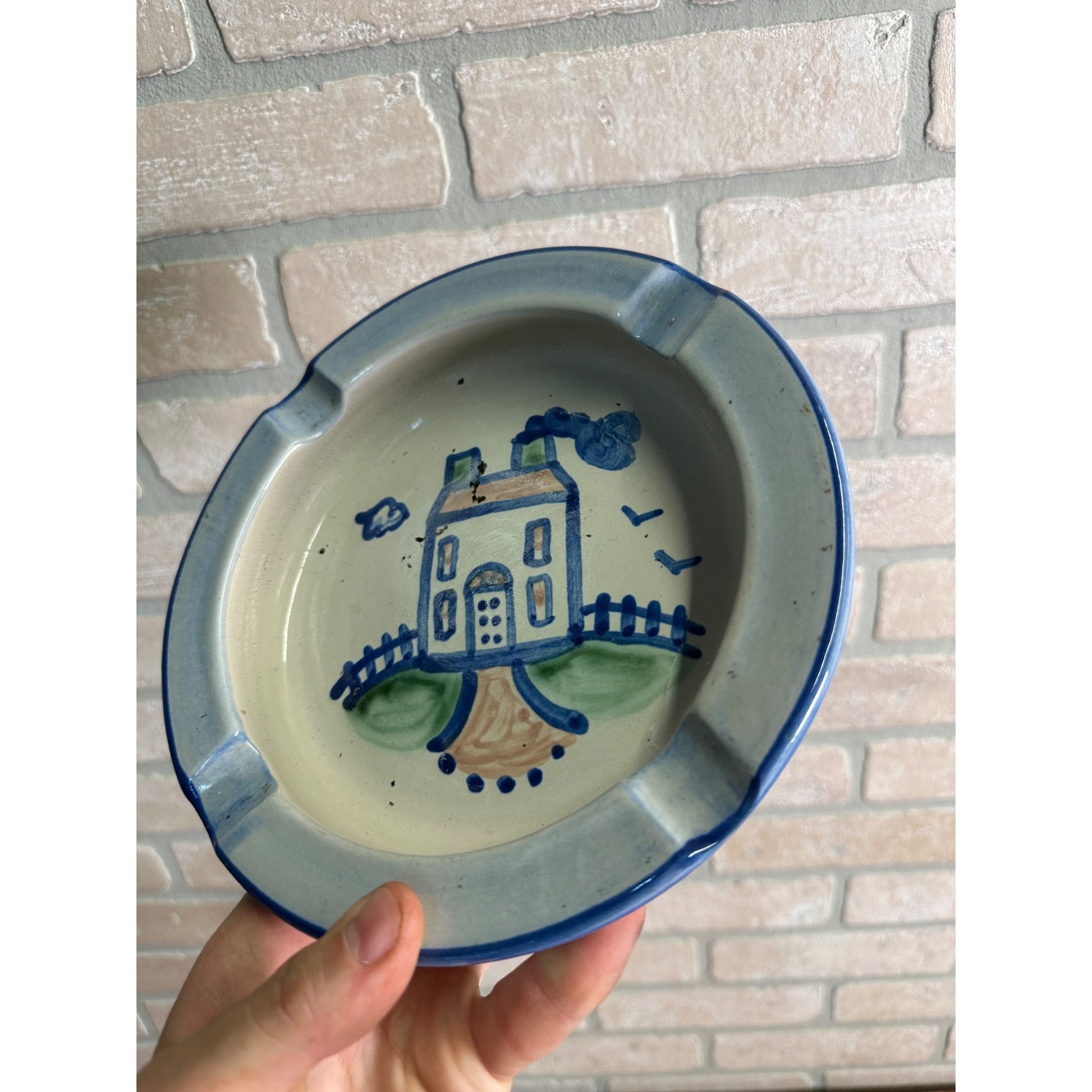 M. A. Hadley USA Pottery 8" House Cottage Ashtray Pottery
