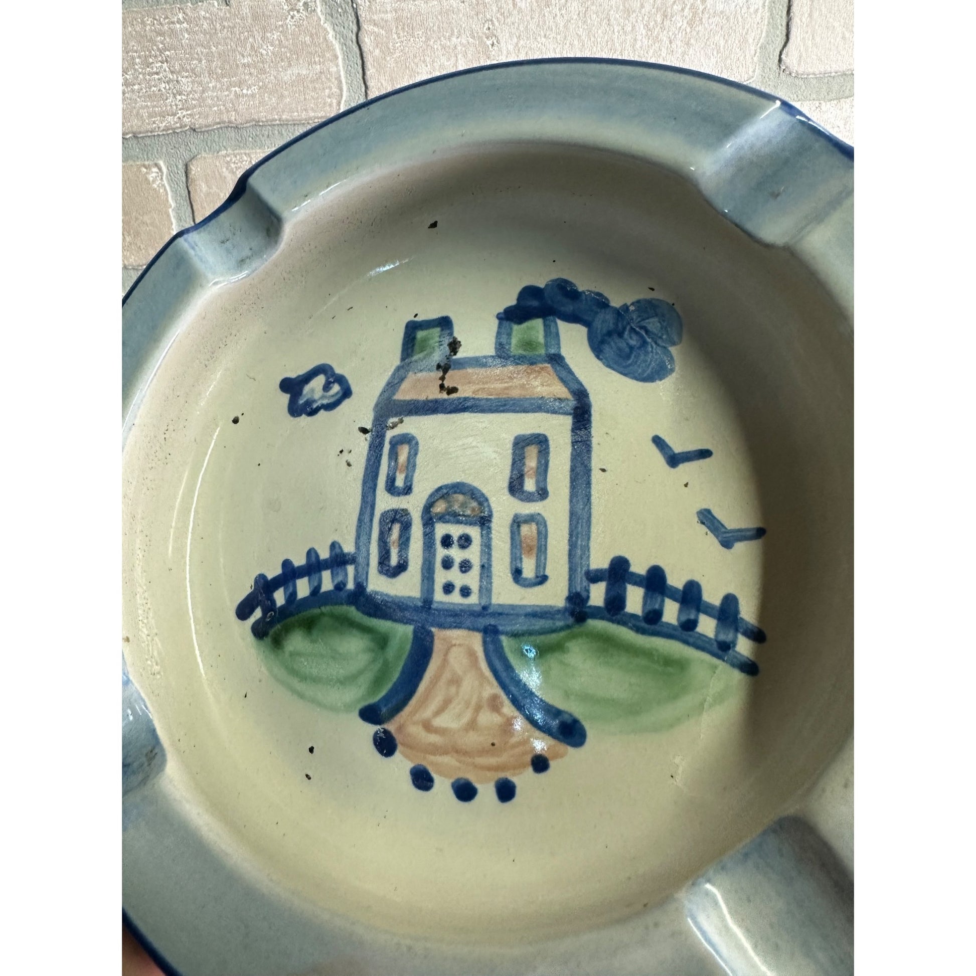 M. A. Hadley USA Pottery 8" House Cottage Ashtray Pottery