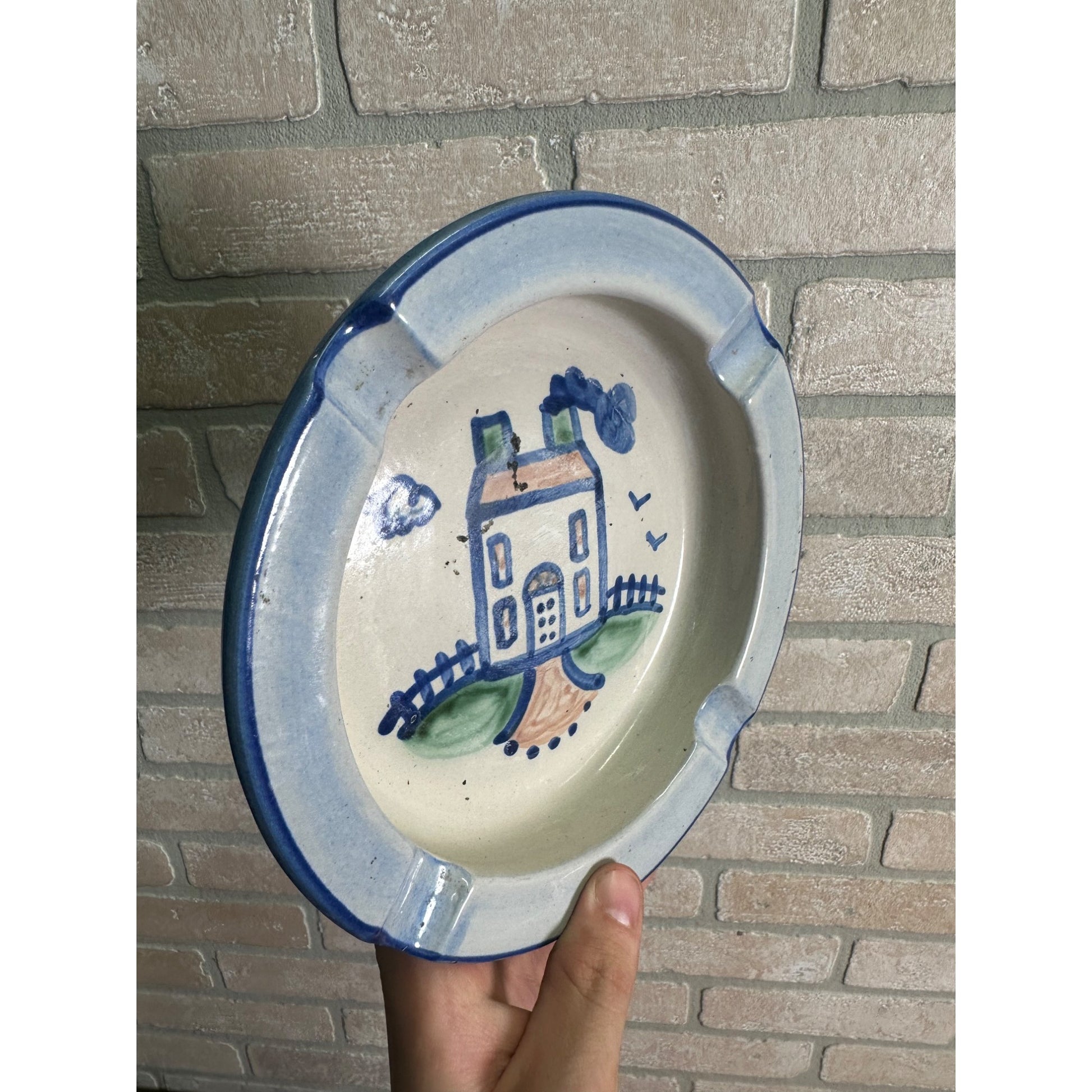 M. A. Hadley USA Pottery 8" House Cottage Ashtray Pottery