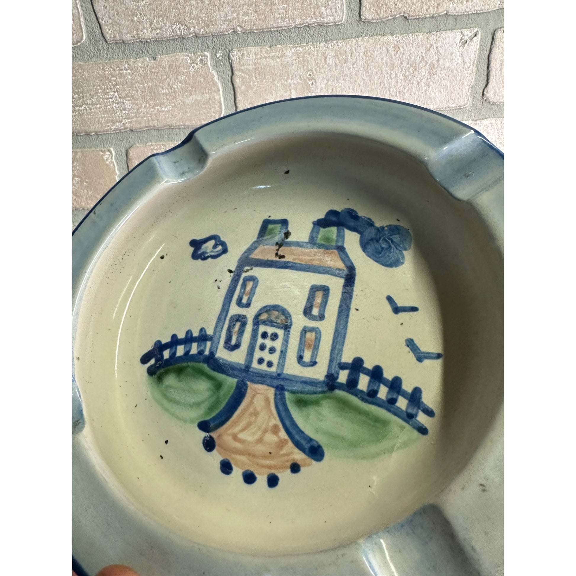 M. A. Hadley USA Pottery 8" House Cottage Ashtray Pottery