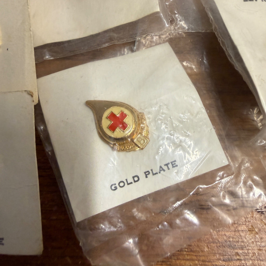 Lot of 5 Vintage Gallon Blood Donor Lapel Pin's American Red Cross Gold Plated 5, 6,7,8