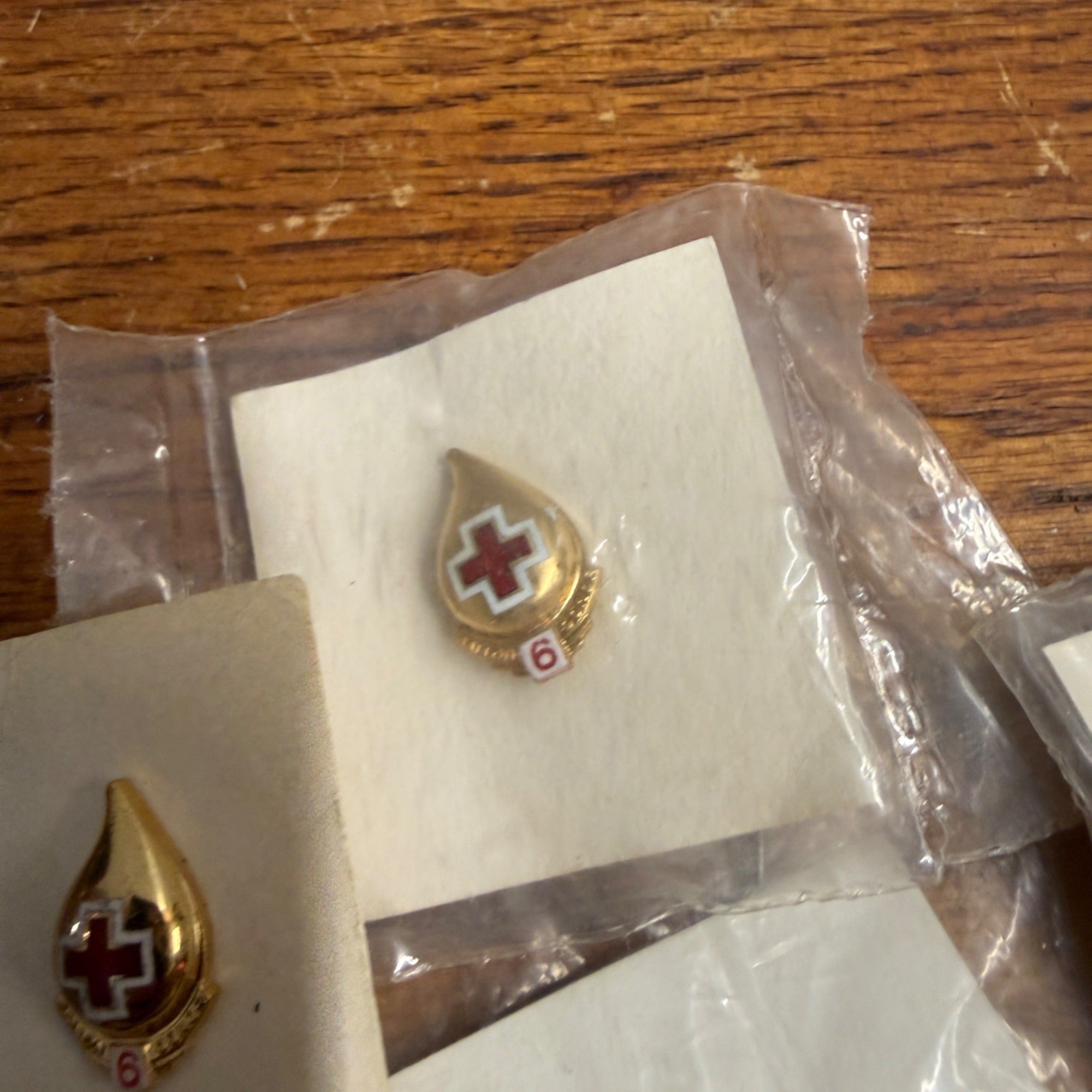 Lot of 5 Vintage Gallon Blood Donor Lapel Pin's American Red Cross Gold Plated 5, 6,7,8