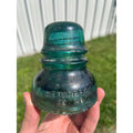 Antique Hemingray No. 40 Aqua Blue Green Glass Telephone Insulator Pat. 1893