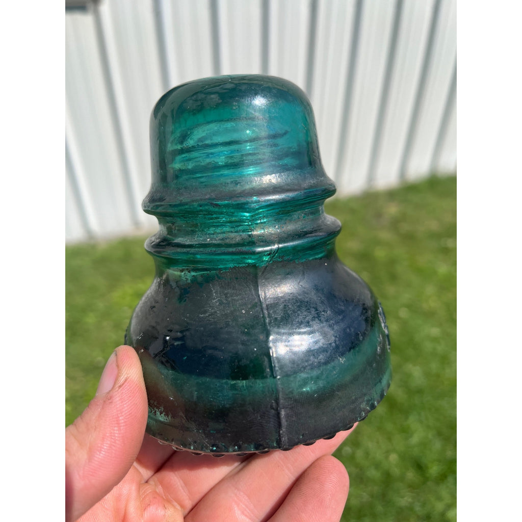 Antique Hemingray No. 40 Aqua Blue Green Glass Telephone Insulator Pat. 1893