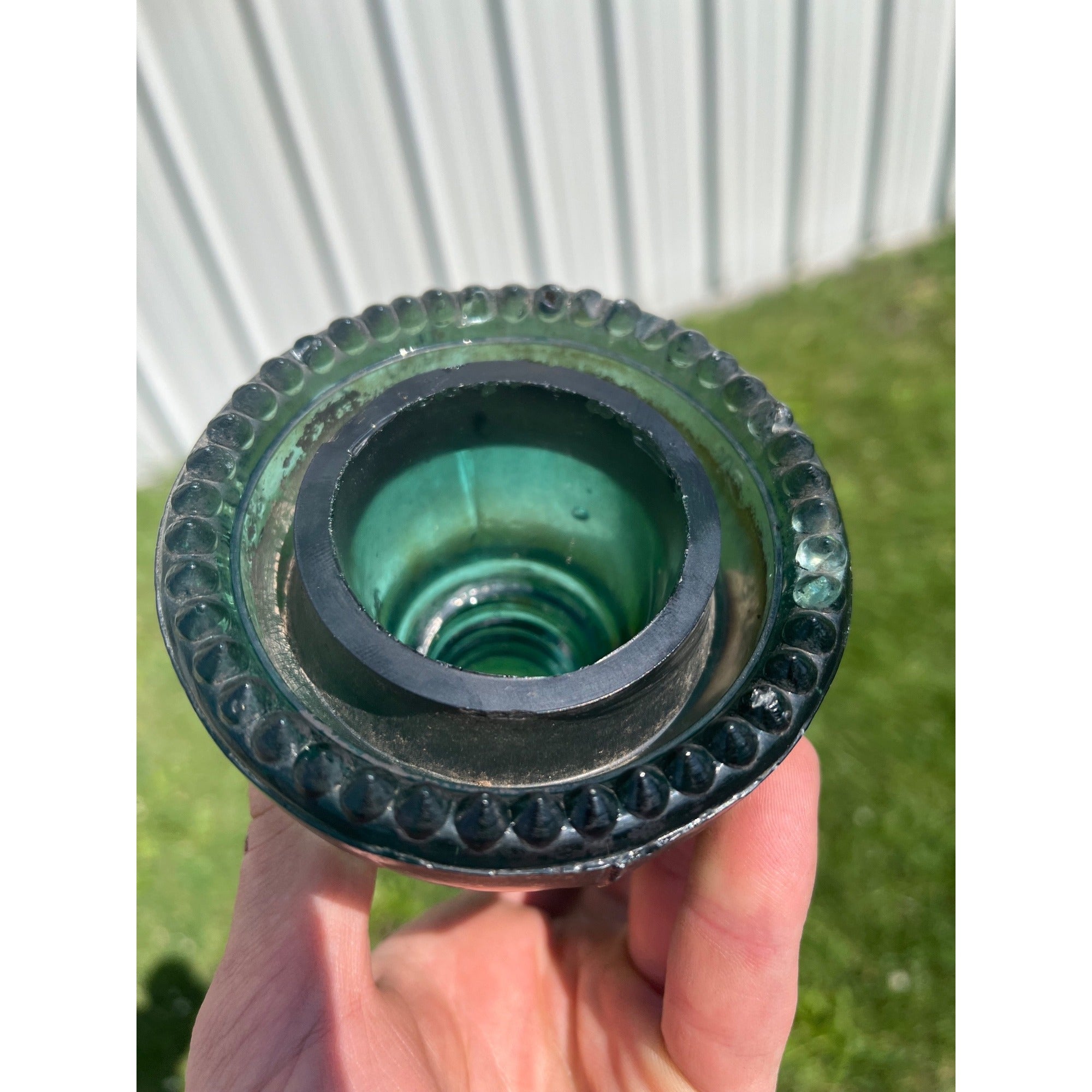 Antique Hemingray No. 40 Aqua Blue Green Glass Telephone Insulator Pat. 1893
