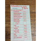RARE Vintage 1960s McDonalds System Food Order Paper Receipt Slash M Logo