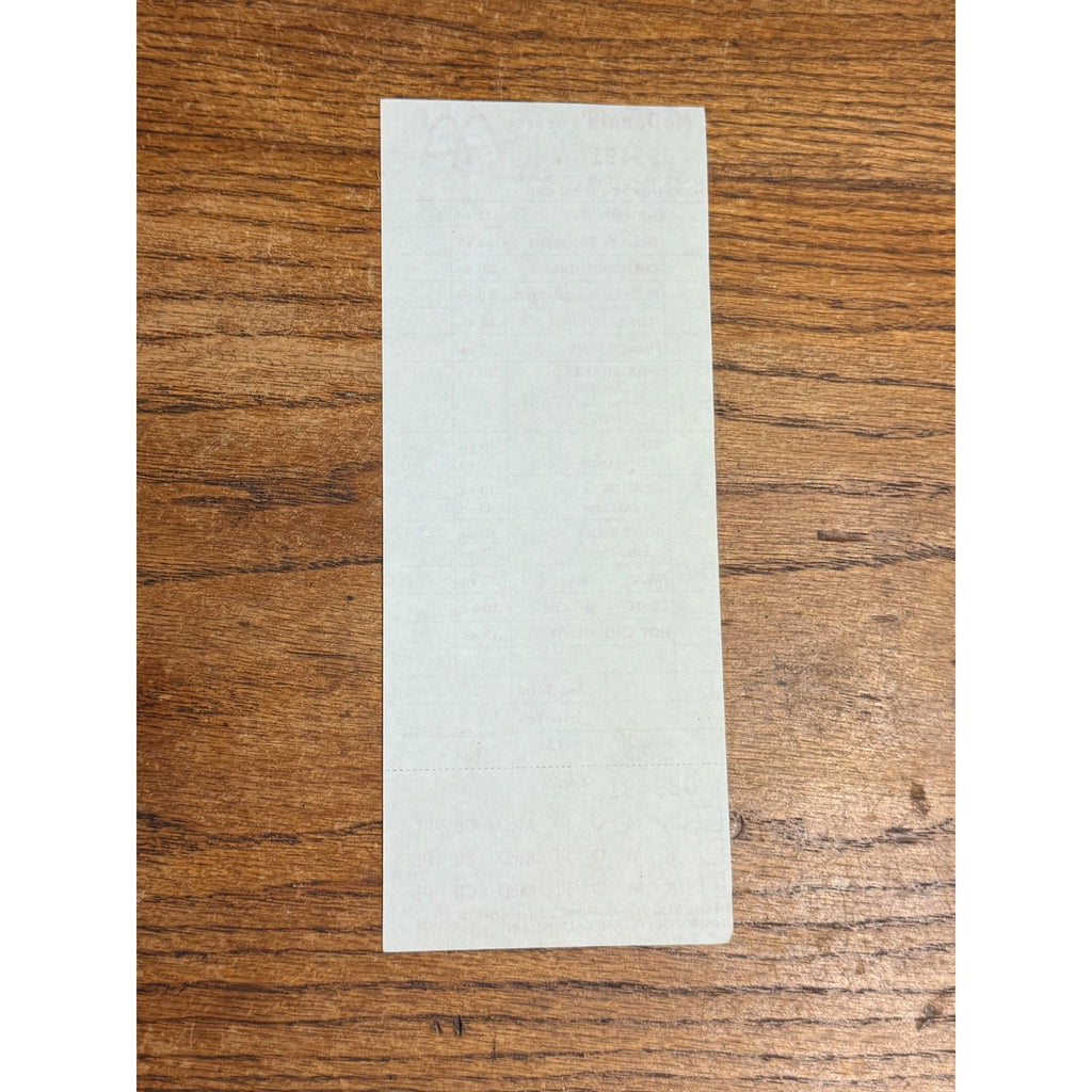 RARE Vintage 1960s McDonalds System Food Order Paper Receipt Slash M Logo