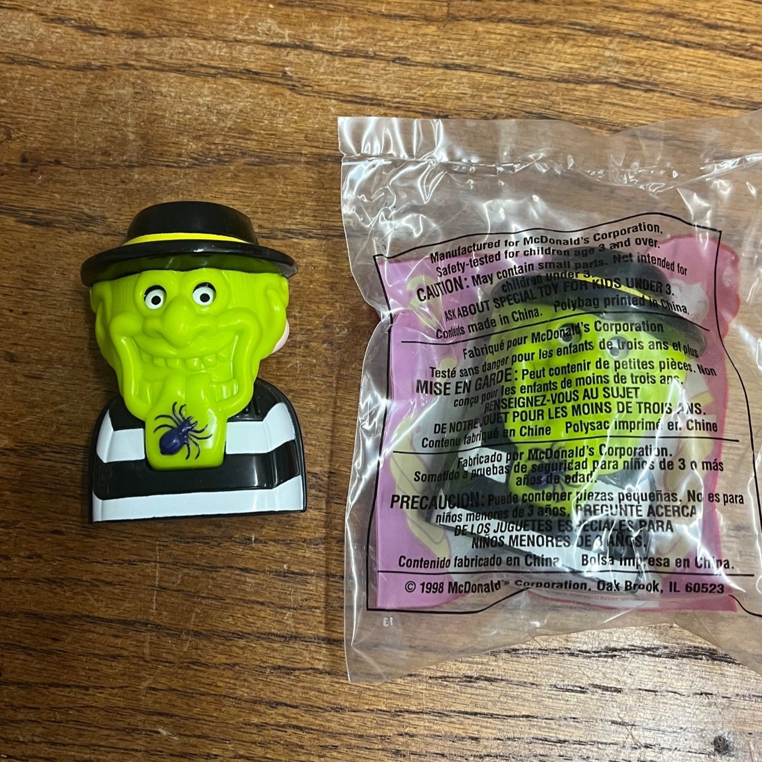 McDonald's 1998 Haunted Halloween Hamburglar Happy Meal Toy (2) New & Loose