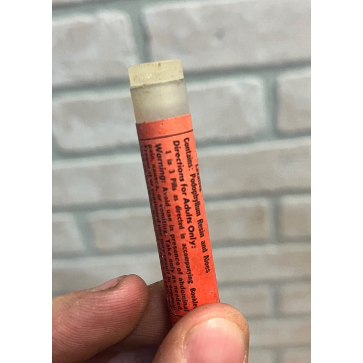 Vintage Carters Little Pills Sample Plastic Medicine Tube FULL