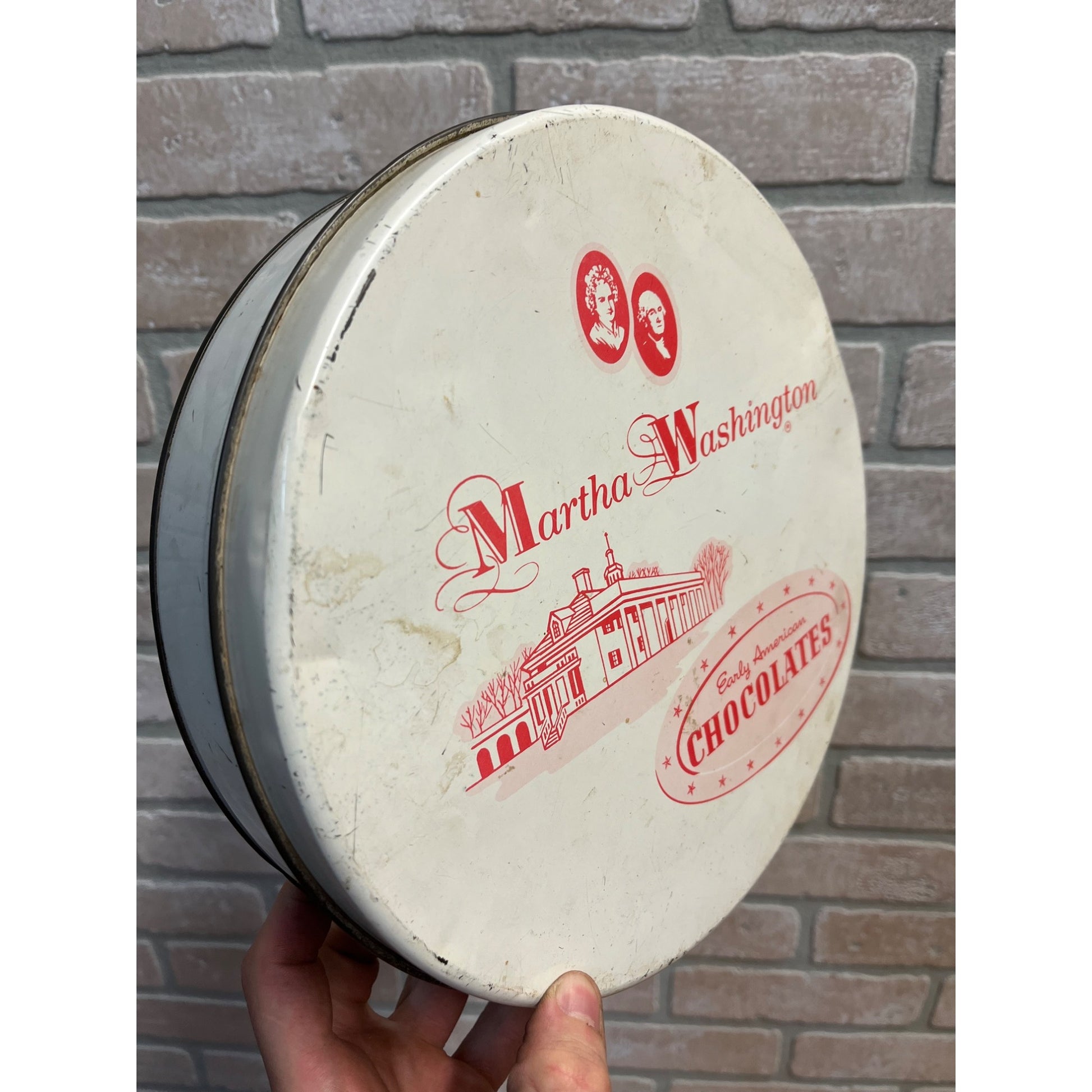 Vintage Martha Washington Chocolates Candy Tin Patriotic Americana 4th of July Decor