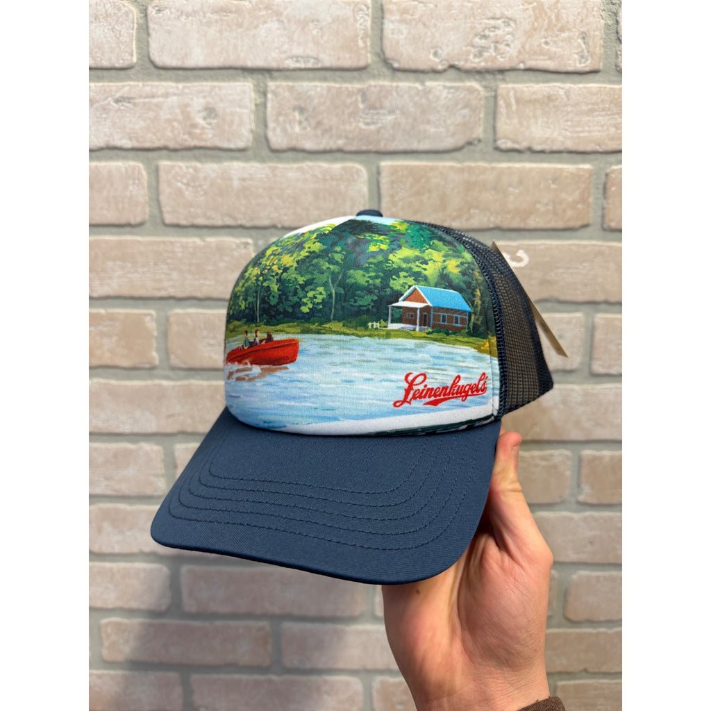 Leinenkugels Mesh Trucker Hat By Duluth Trading Co Mid Crown Fit Lake Scene Design