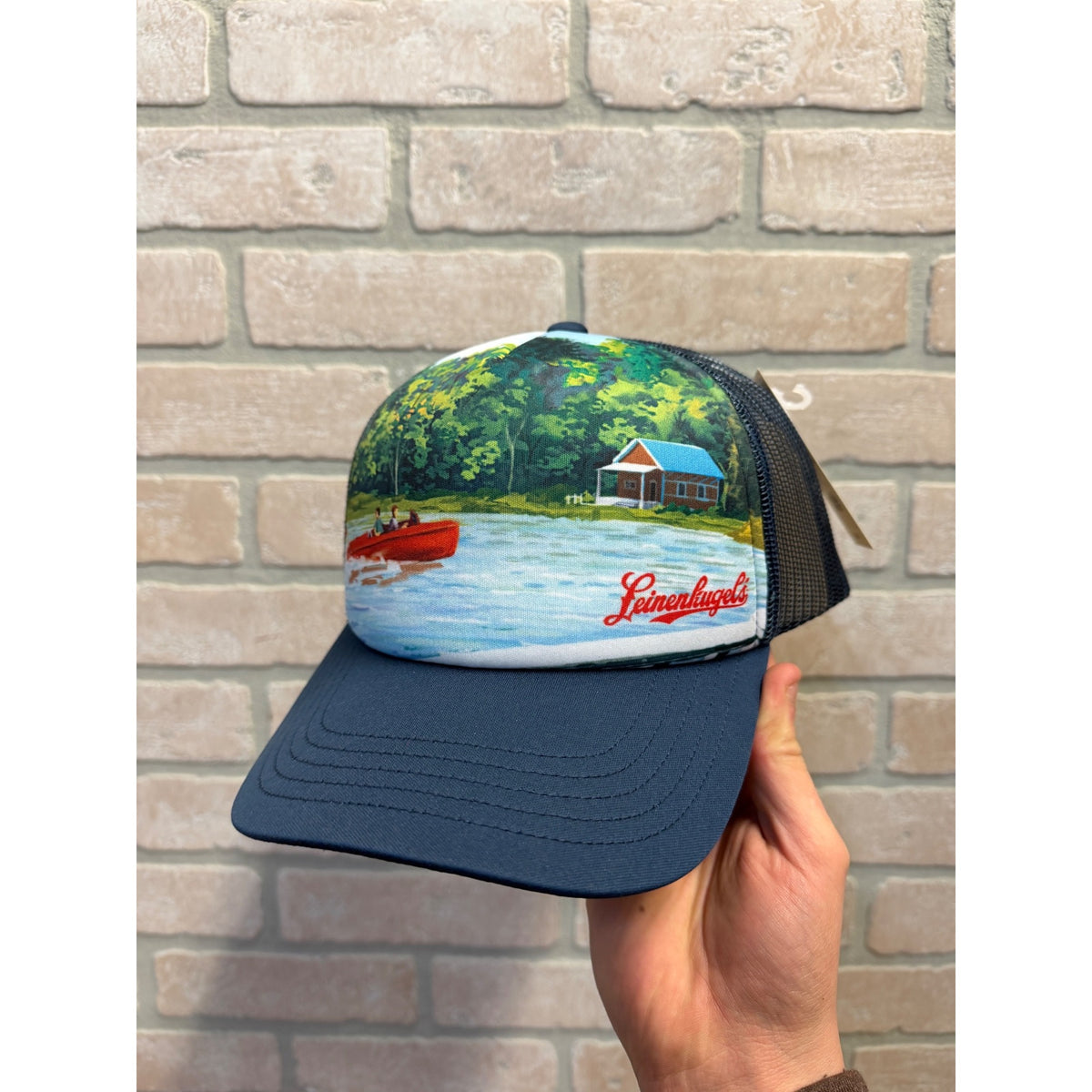 Leinenkugels Mesh Trucker Hat By Duluth Trading Co Mid Crown Fit Lake Scene Design