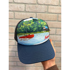 Leinenkugels Mesh Trucker Hat By Duluth Trading Co Mid Crown Fit Lake Scene Design
