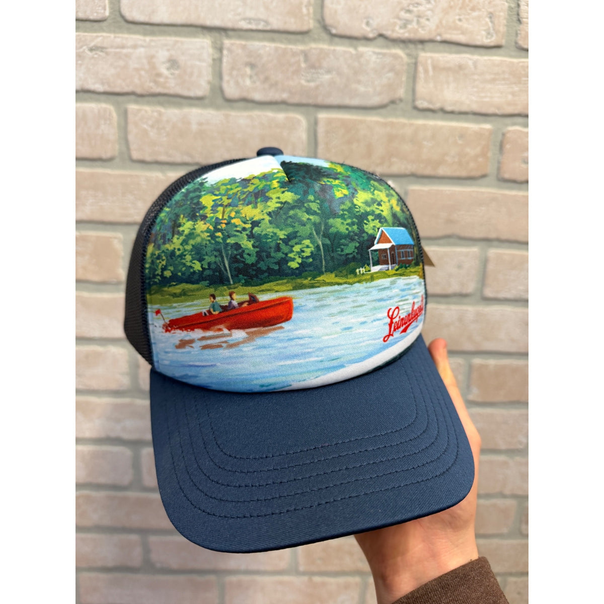 Leinenkugels Mesh Trucker Hat By Duluth Trading Co Mid Crown Fit Lake Scene Design