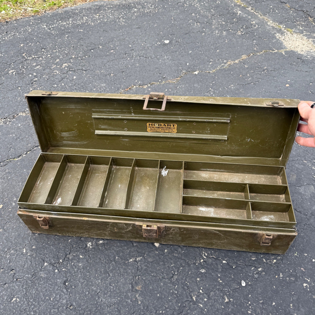 VTG Antique Fishing Tackle Lure Box Metal HOBART WATERTITE Tray MPLS MINN