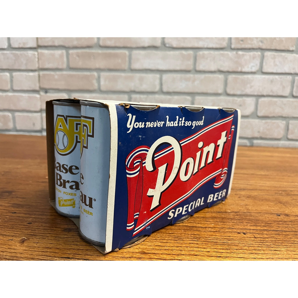Vintage Point Beer 6-Pack Case Carrier w/ AF Basebrau Flat Cans Stevens Point WI