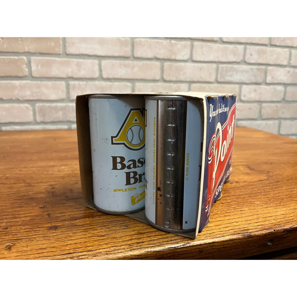 Vintage Point Beer 6-Pack Case Carrier w/ AF Basebrau Flat Cans Stevens Point WI