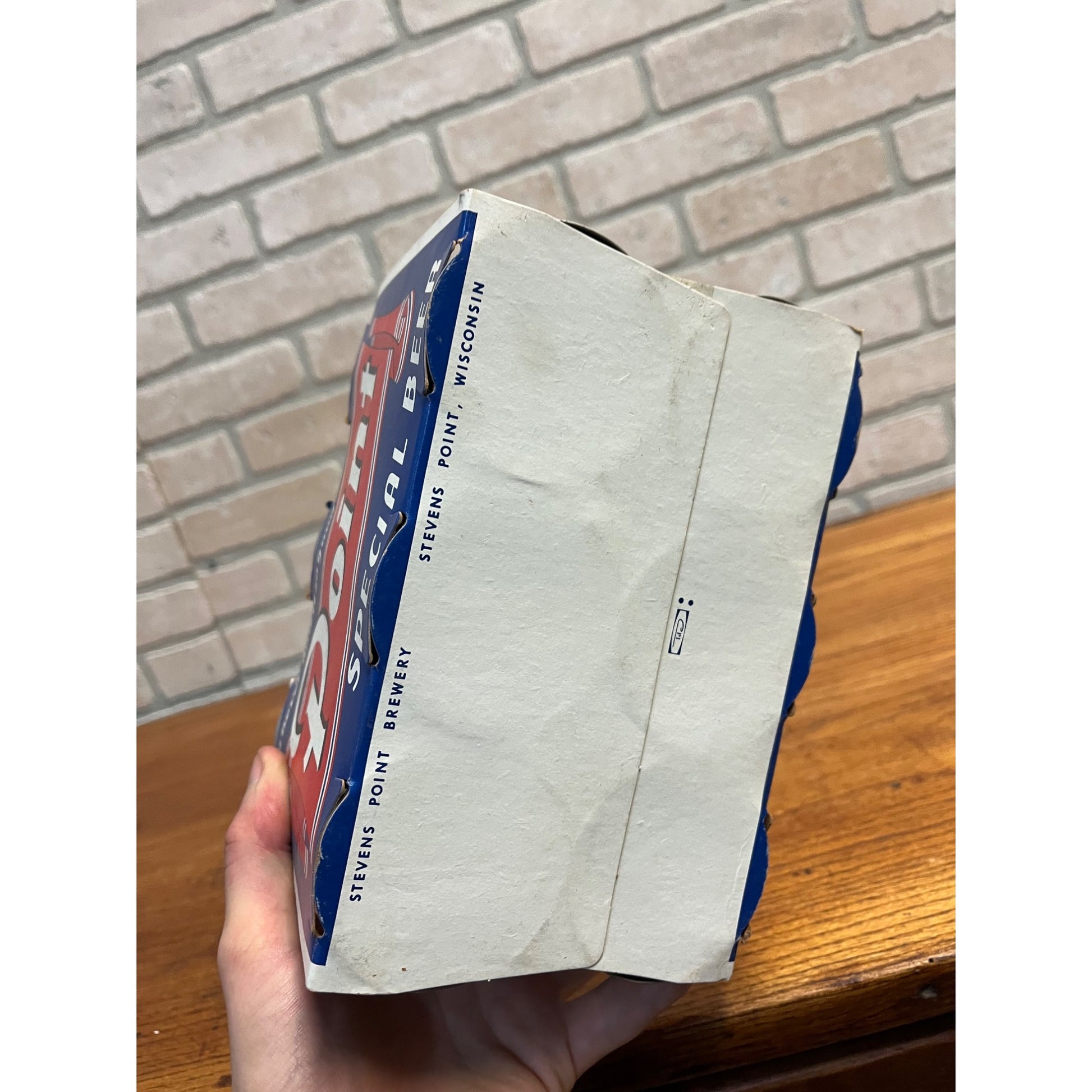 Vintage Point Beer 6-Pack Case Carrier w/ AF Basebrau Flat Cans Stevens Point WI