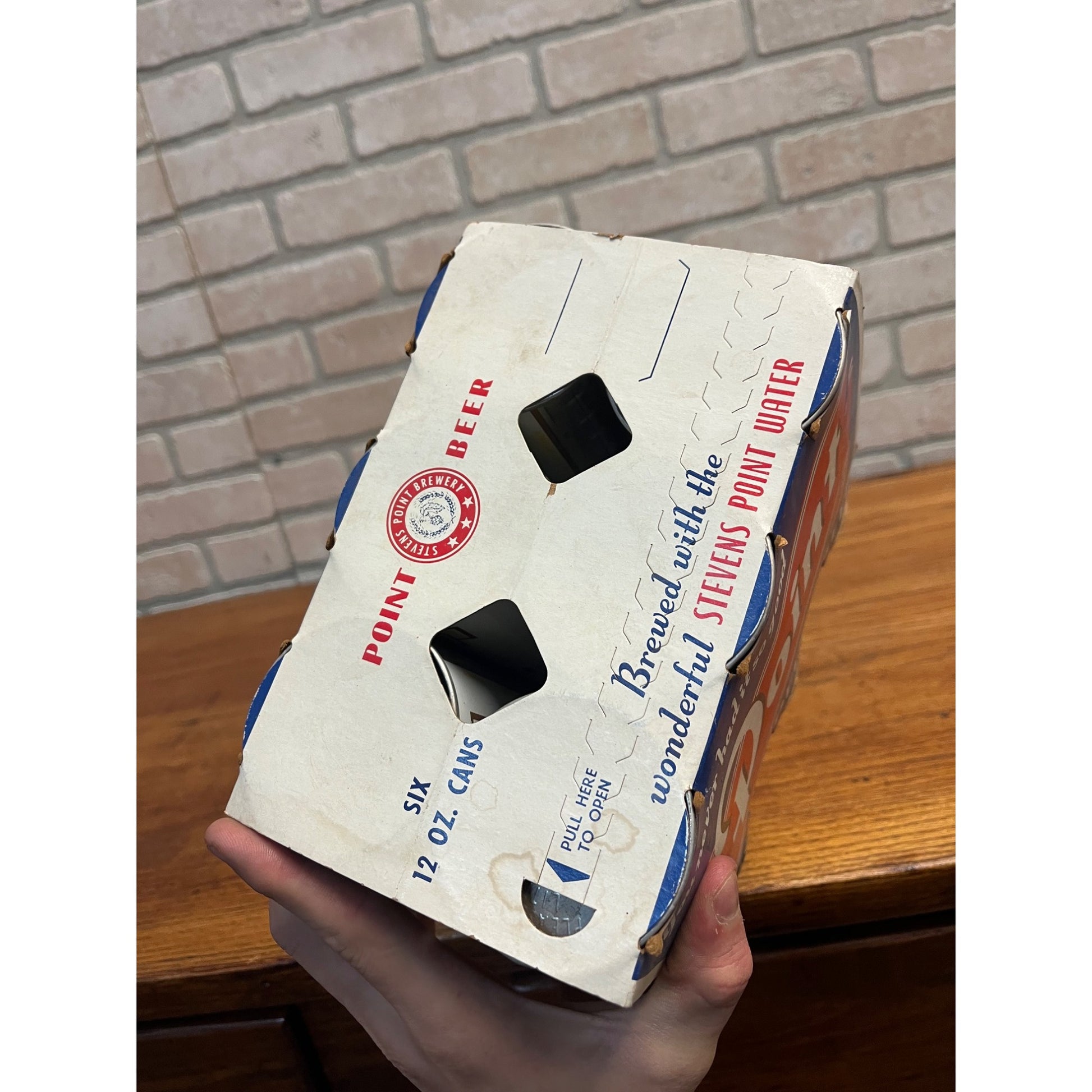 Vintage Point Beer 6-Pack Case Carrier w/ AF Basebrau Flat Cans Stevens Point WI