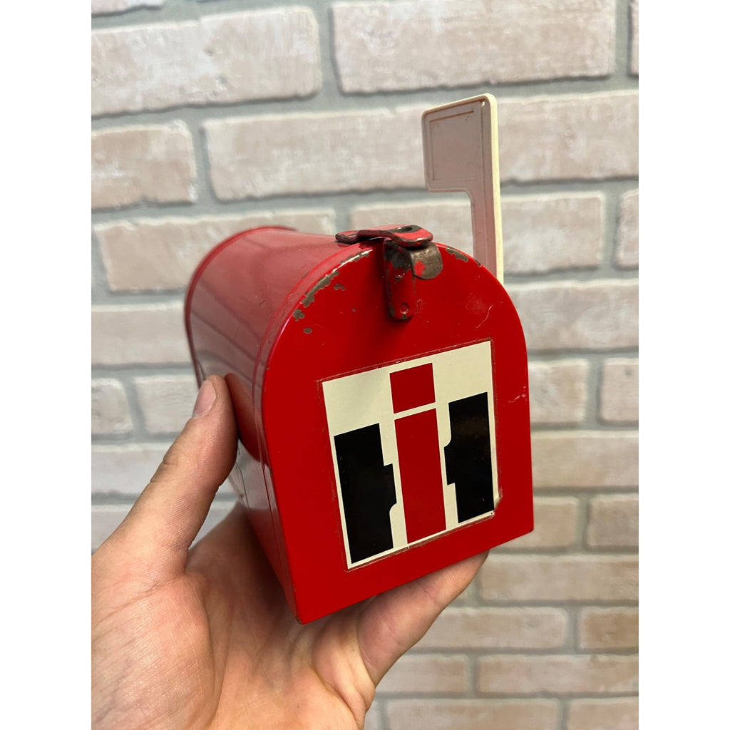 Vintage International Harvester IH Farm Miniature Mailbox Bank Miniature Metal USA