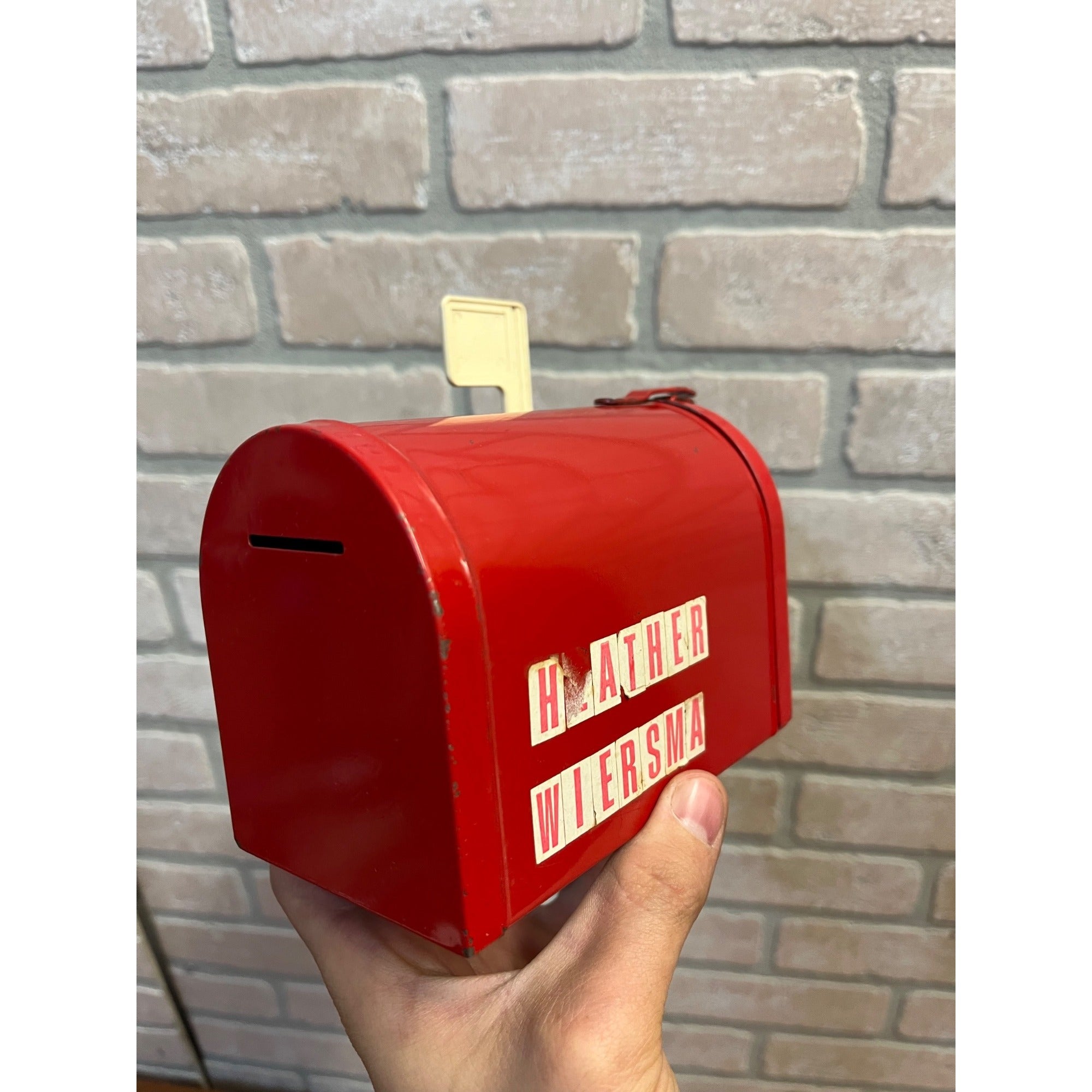 Vintage International Harvester IH Farm Miniature Mailbox Bank Miniature Metal USA
