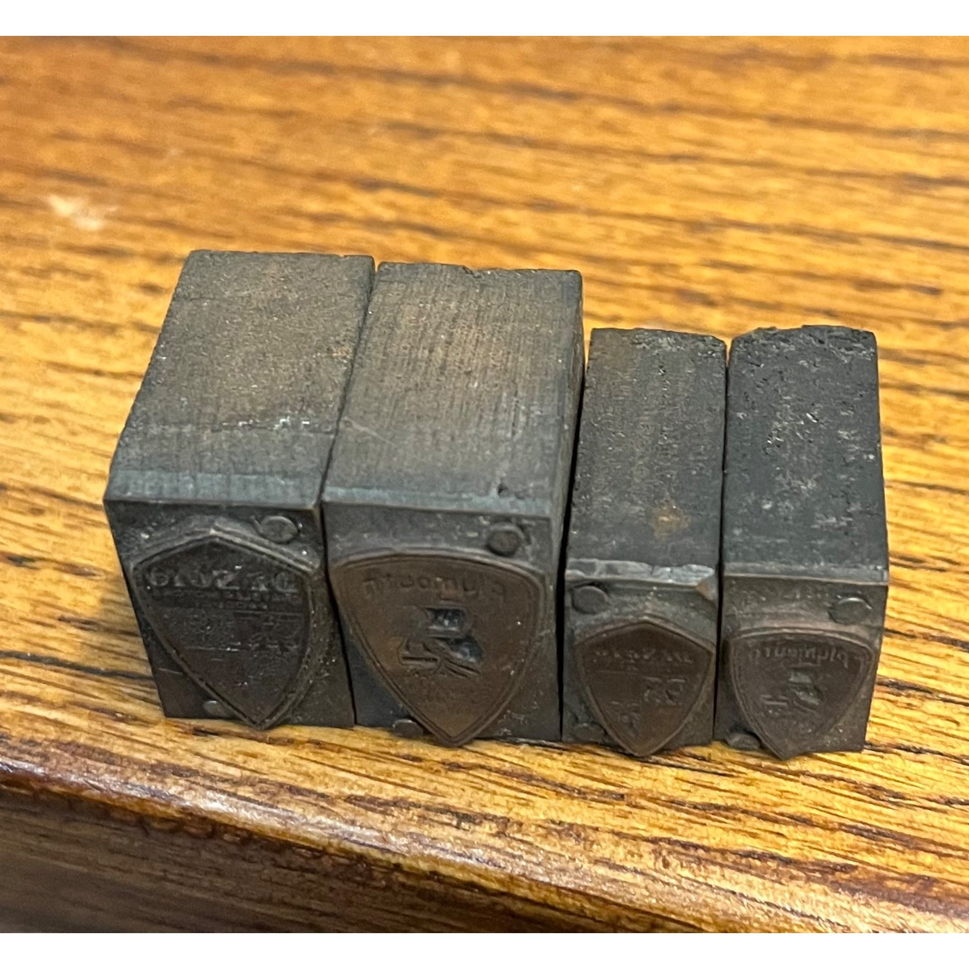 Vintage Plymouth DeSoto Chrysler Motors Letterpress Printing Blocks Lot (4)