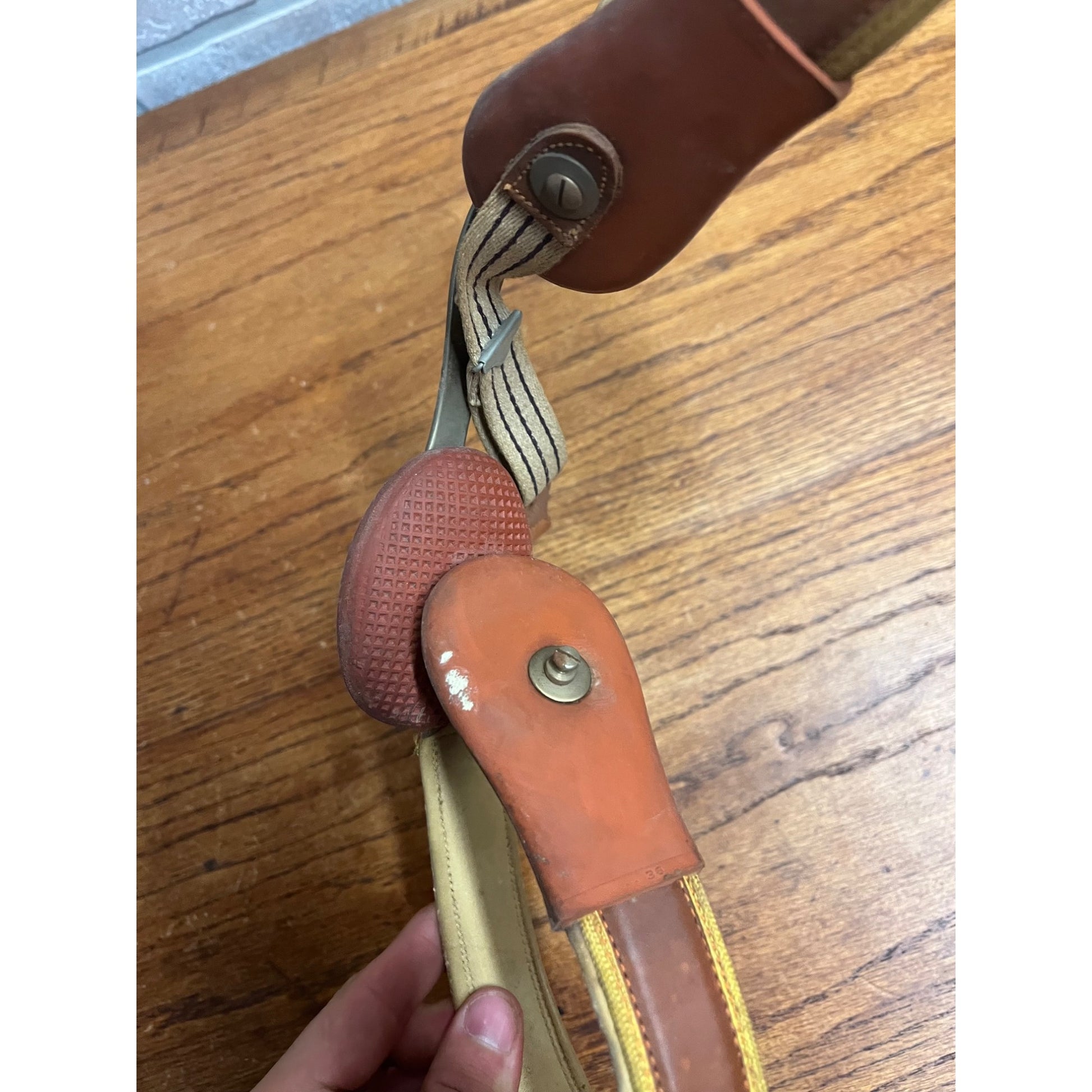 Antique Vintage Hernia Belt Medical Device Oddity Leather Ohio Truss Co. 1900s