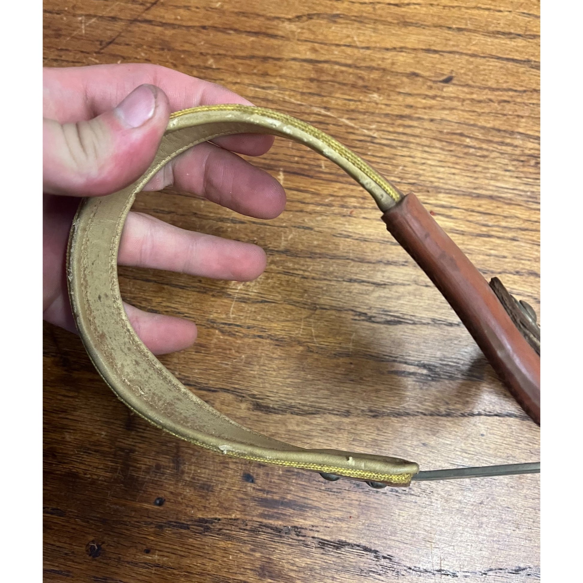 Antique Vintage Hernia Belt Medical Device Oddity Leather Ohio Truss Co. 1900s