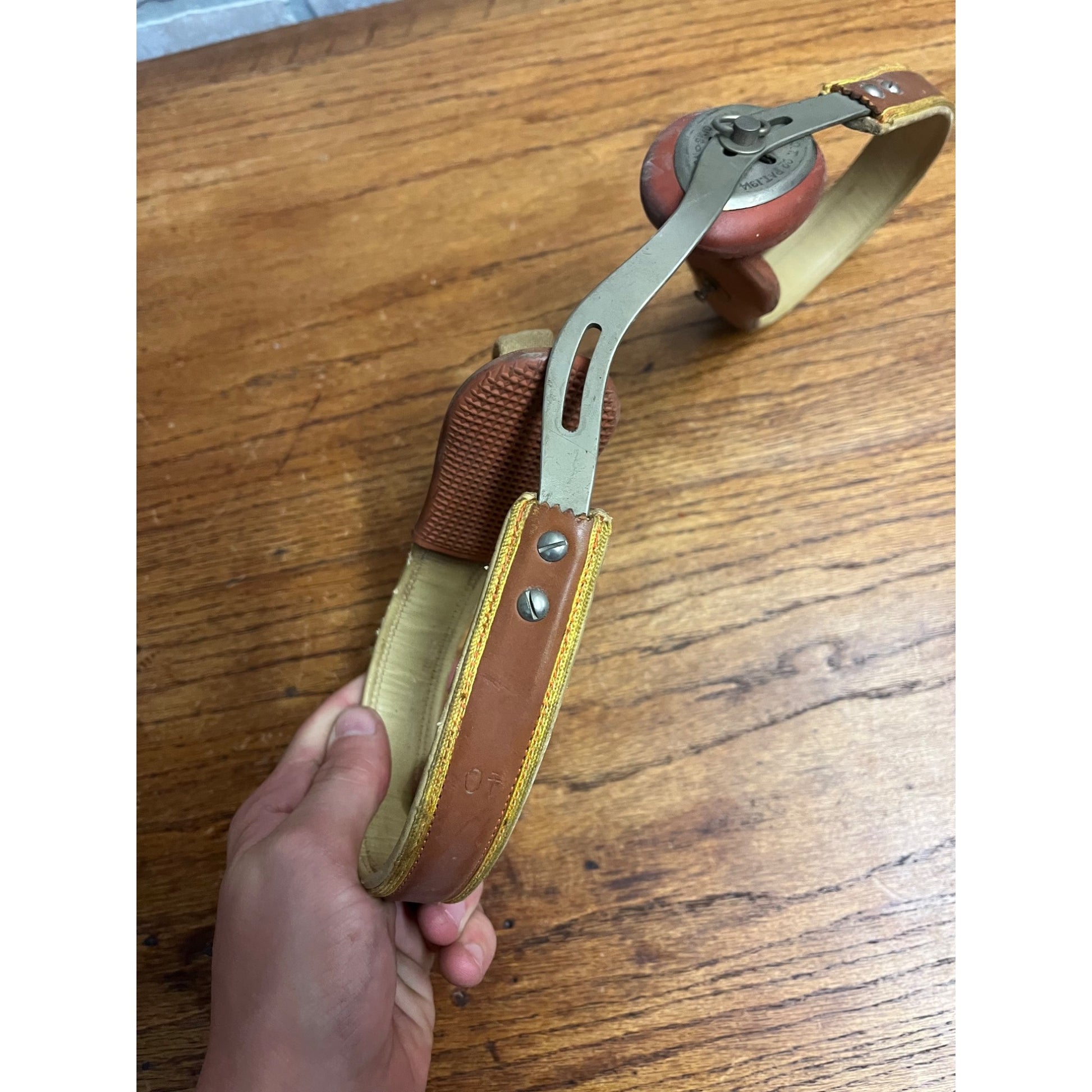 Antique Vintage Hernia Belt Medical Device Oddity Leather Ohio Truss Co. 1900s