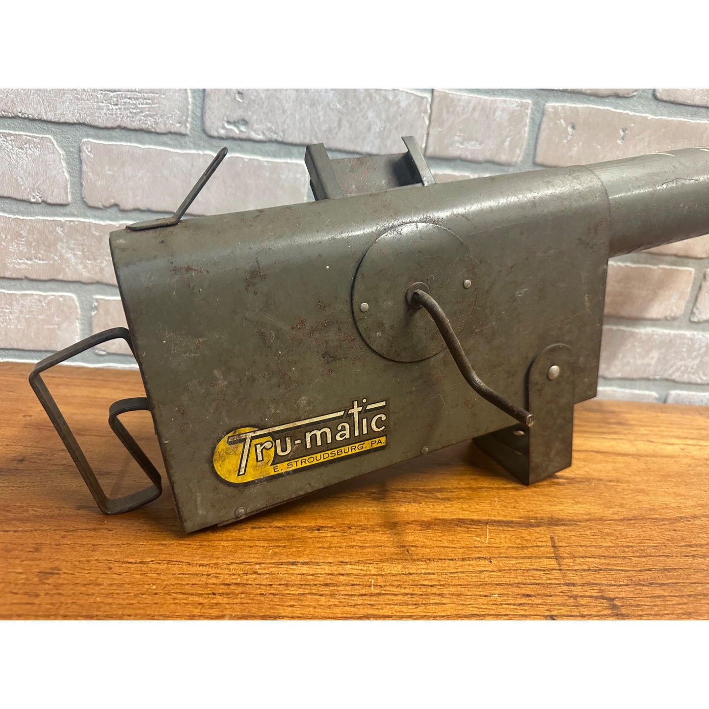 1950s Vintage TRU-MATIC Metal MACHINE GUN Crank TOY E. Stroudsburg, PA