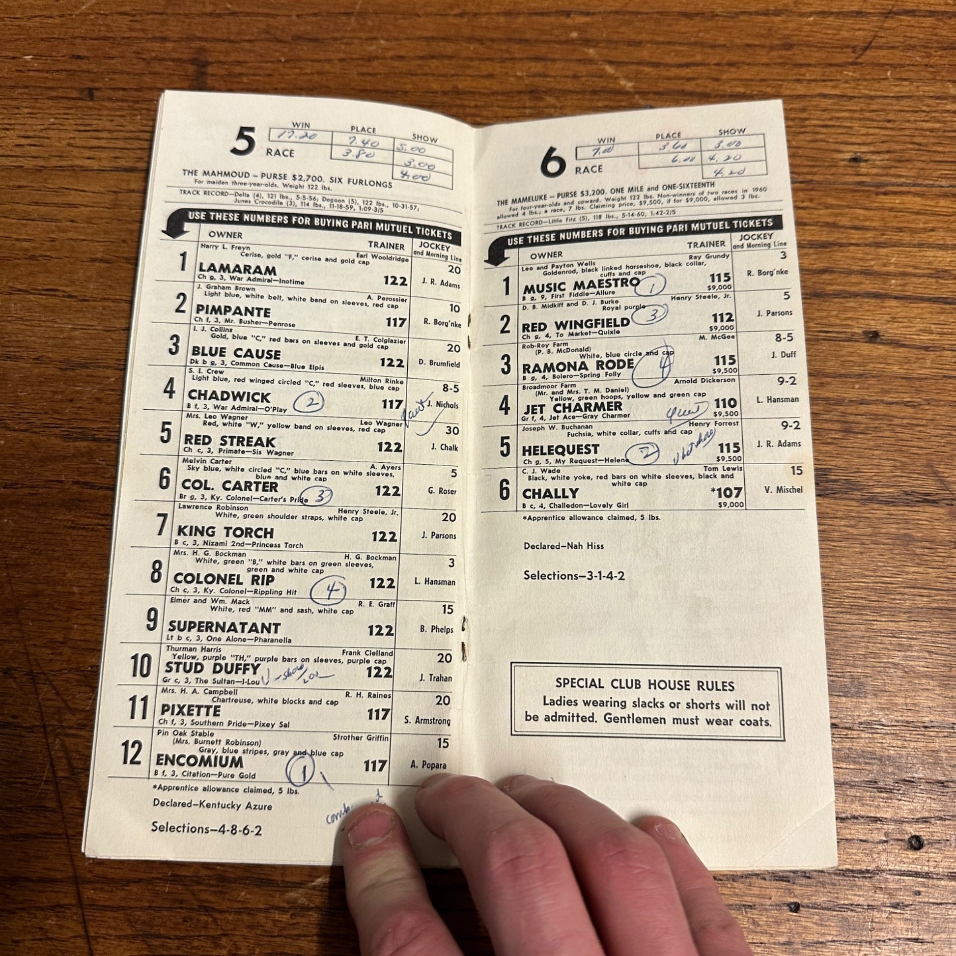 Original 1960 Spring Meeting Official Program Churchill Downs Vintage