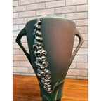 Large 16" Roseville Foxglove Green Double Handled ArtDeco Flower Vase 55-16