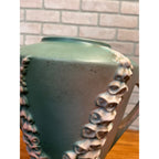 Large 16" Roseville Foxglove Green Double Handled ArtDeco Flower Vase 55-16