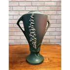 Large 16" Roseville Foxglove Green Double Handled ArtDeco Flower Vase 55-16