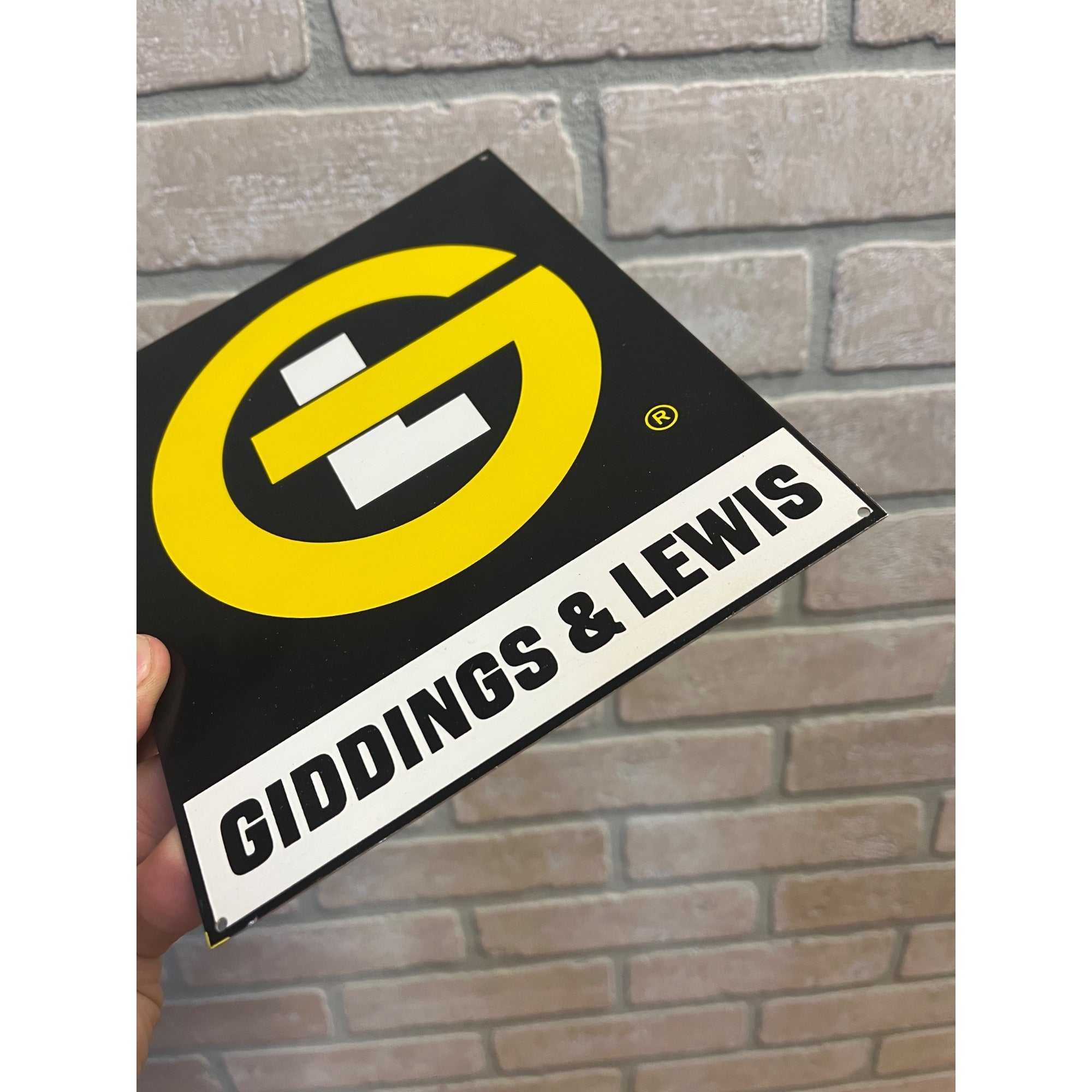 Vintage Giddings & Lewis Machine Tool Company Advertising Sign Fond du Lac WI
