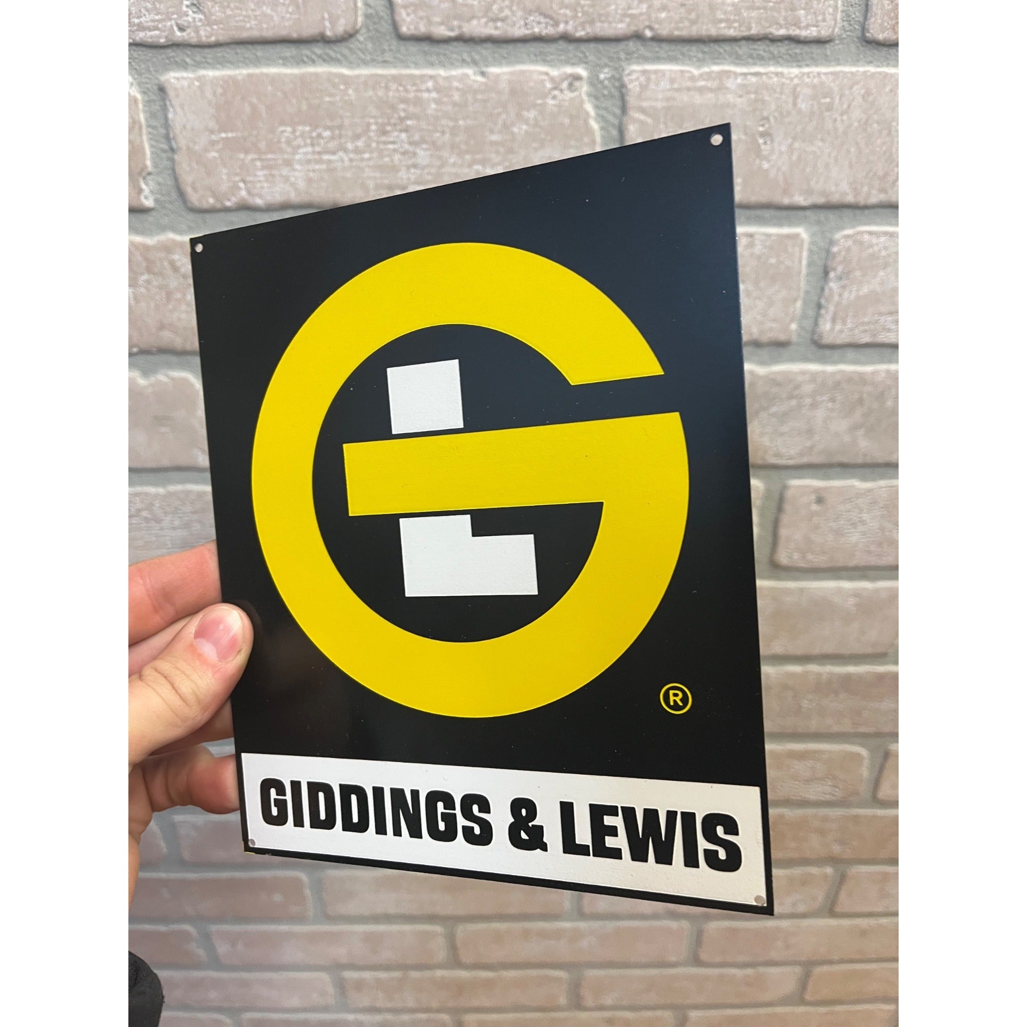 Vintage Giddings & Lewis Machine Tool Company Advertising Sign Fond du Lac WI