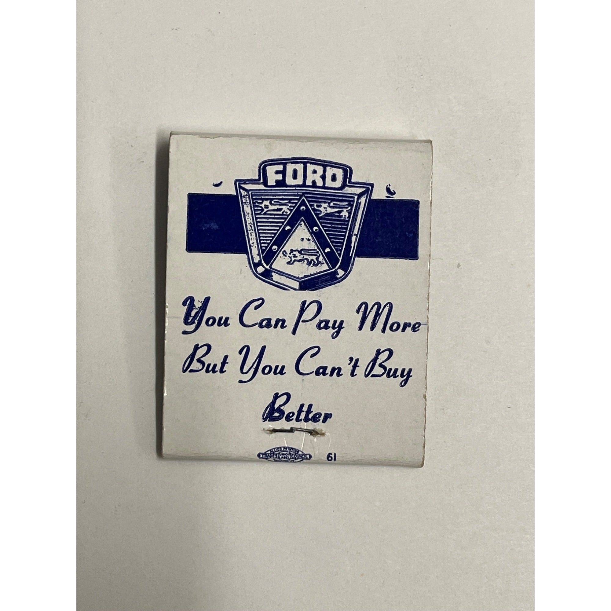 Vintage FORD Dealership Full Matcbook Advertising West Bend Motor Co. Wisconsin