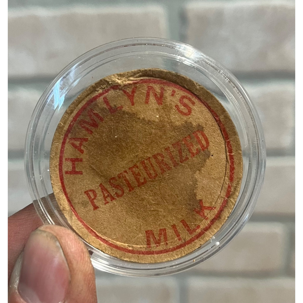 RARE Vintage Hamlyn's Milk Dairy Bottle Cap Cover West Bend Wisconsin WI Wis