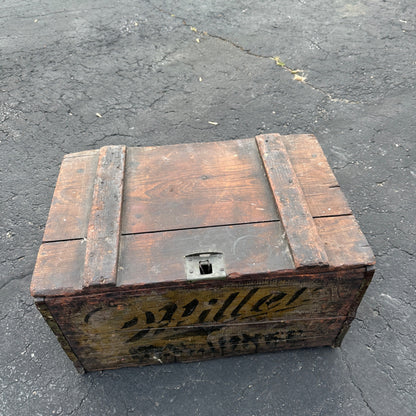 Pre-Prohibition Large Miller Beer Milwaukee Wis Wooden Crate for 24oz Bottles