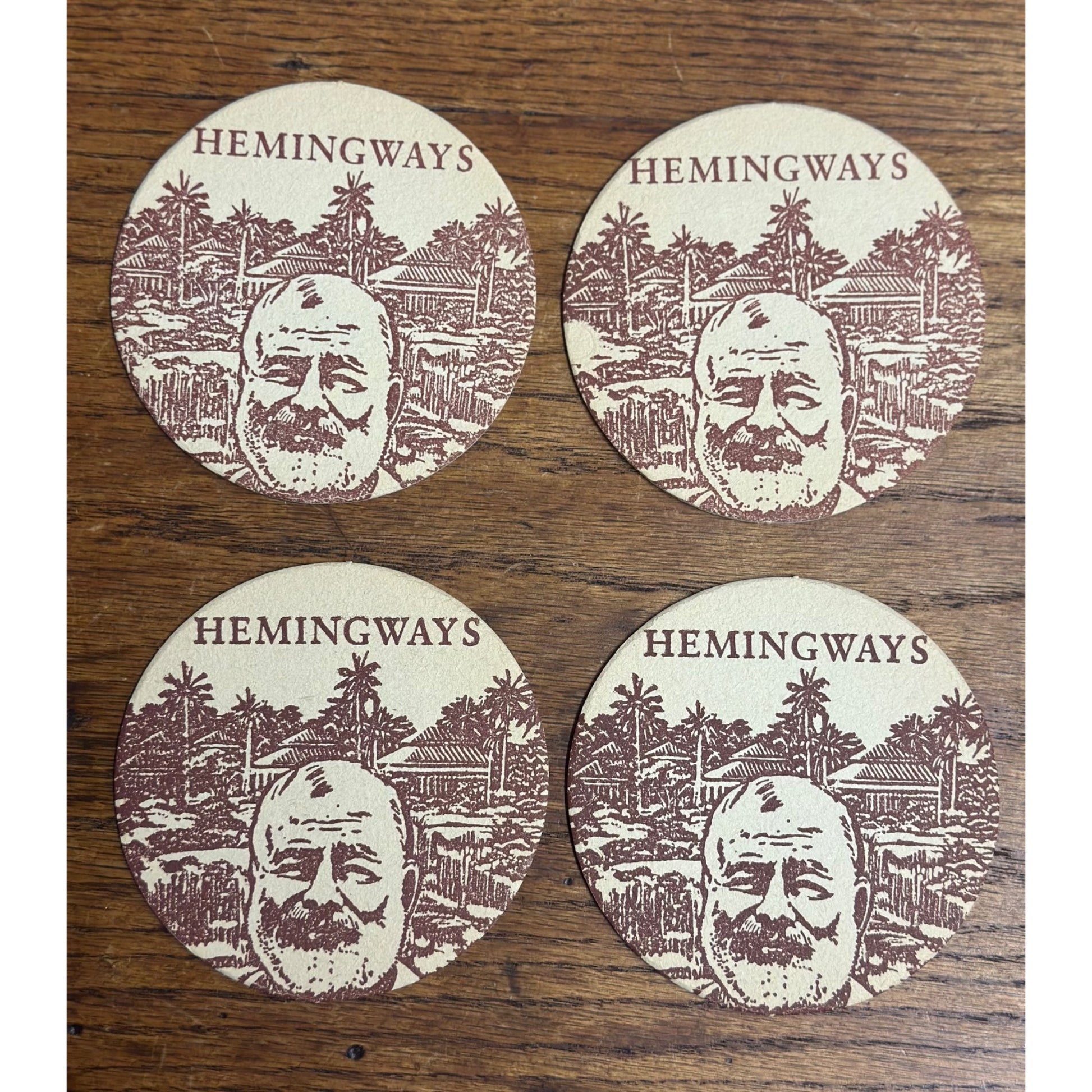 Vintage Sloppy Joe's Hemingway's Key West Florida Bar Coasters Set (4)
