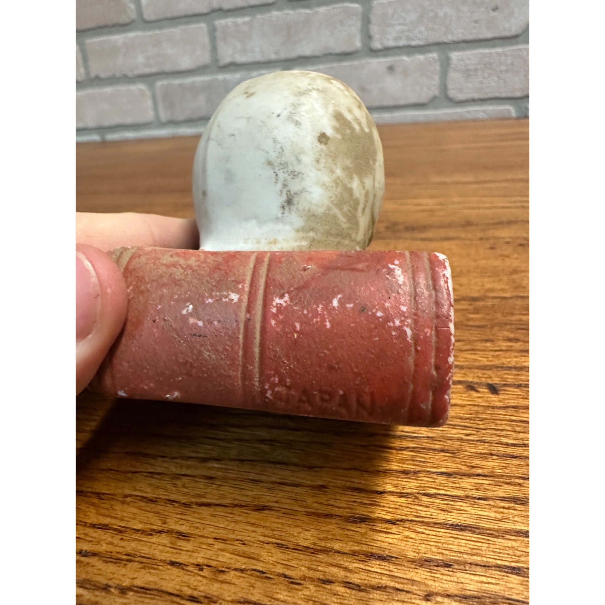 Vintage Halloween Skull on Book Match Stick Holder Japan Bisque Porcelain 1950s