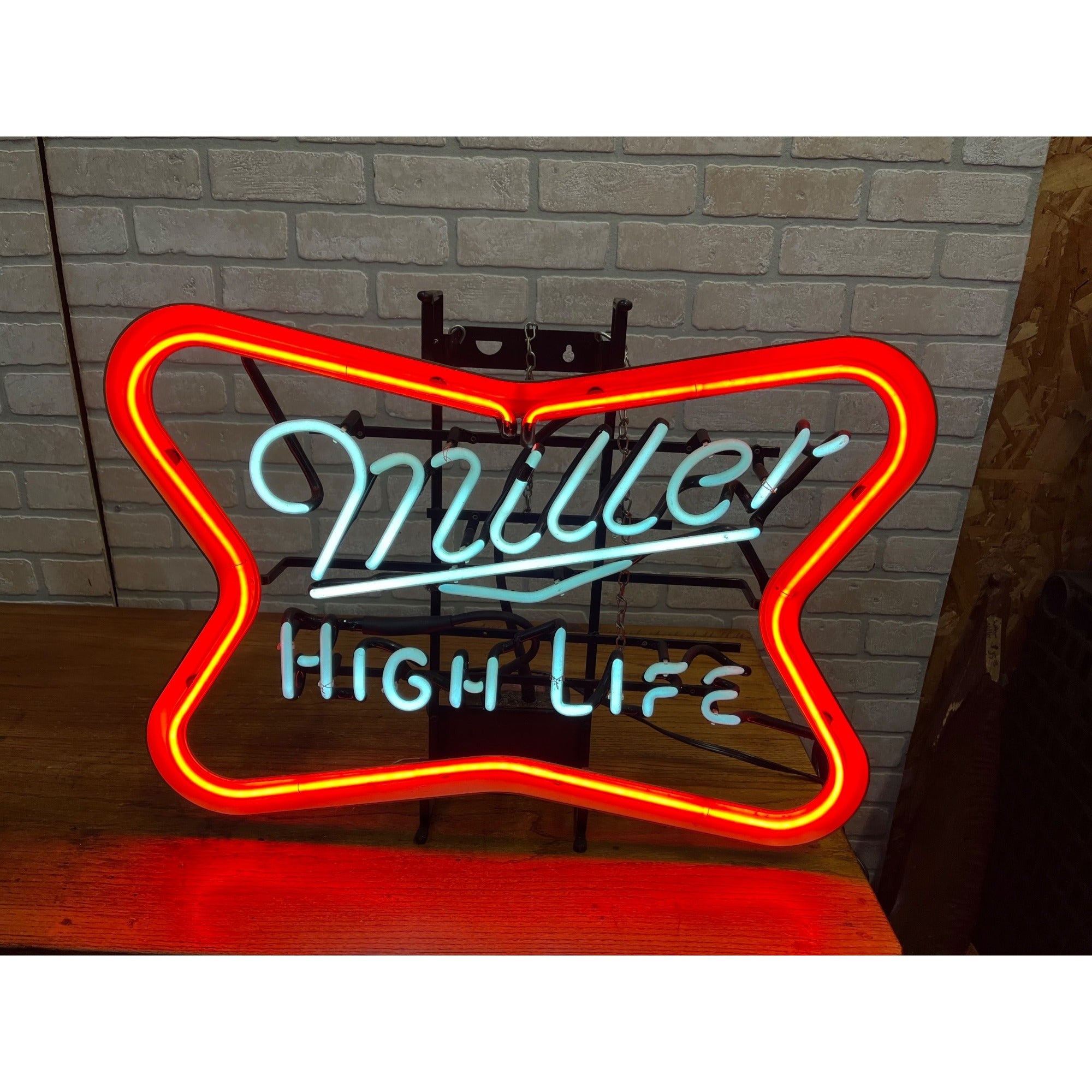 Vintage Miller High Life Beer Neon Lighted Bar Sign Advertising - Works - READ