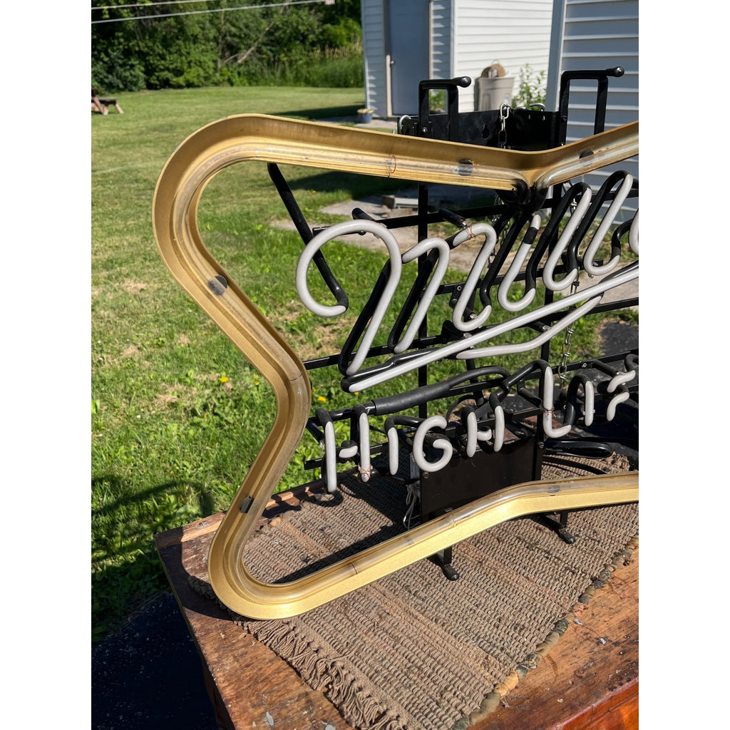 Vintage Miller High Life Beer Neon Lighted Bar Sign Advertising - Works - READ